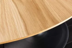 Runder Esstisch ATELIER 120cm natur Eiche schwarz Metall Säulenfuß