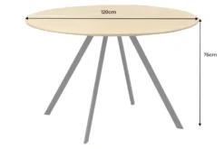 Runder Esstisch ATELIER 120cm natur Eiche schwarz Metall