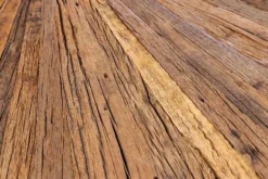 Runder Esstisch BARRACUDA 140cm braun Teak Massivholz Glas silber Edelstahl verchromt