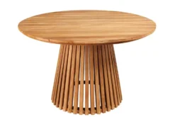 Runder Esstisch EMPIRE TEAK 120cm braun Teakholz Indoor Outdoor wetterfest