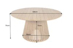 Runder Esstisch EMPIRE TEAK 120cm braun Teakholz Indoor Outdoor wetterfest