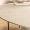 Runder Esstisch EN VOGUE 120cm matt grau Beton-Design mit Säulenfuß