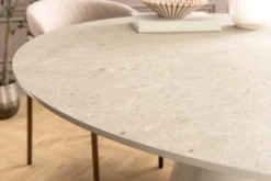 Runder Esstisch EN VOGUE 120cm matt grau Beton-Design mit Säulenfuß