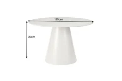 Runder Esstisch EN VOGUE 120cm matt grau Beton-Design mit Säulenfuß