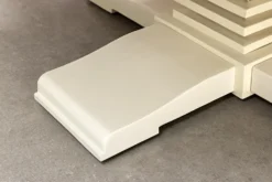 Runder Esstisch HAMPTONS 140cm hellbraun creme recycelte Pinie Massivholz