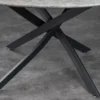 Runder Esstisch HELIX 120cm grau Beton-Design schwarze Metallbeine Sterngestell