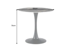 Runder Esstisch LYON 80cm schwarz gold sand Aurora Oro Keramik Bistrotisch Säulenfuß
