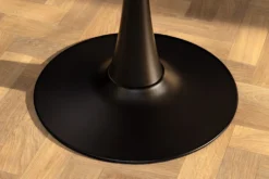 Runder Esstisch LYON 80cm schwarz gold sand Aurora Oro Keramik Bistrotisch Säulenfuß