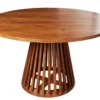 Runder Esstisch MAISON JADE 130cm natur Akazie Massivholz Säulenfuß