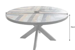 Runder Esstisch MOUNTAIN SOUL 120cm schwarz grau Naturstein Eisen Sterngestell