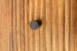 Runder Esstisch TRES CHIC 120cm braun Mangoholz Massivholz mit Stauraum