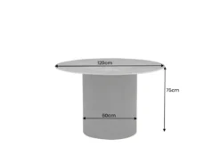 Runder Esstisch UNIQUE 120cm schwarz Keramik mit Säulenfuß