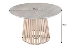 Runder Esstisch VALHALLA 115cm Keramik Lamellen-Design Indoor Outdoor