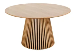 Runder Esstisch VALHALLA WOOD 120cm natur Eichenholz Säulenfuß