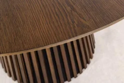 Runder Esstisch VALHALLA WOOD 120cm smoked Eichenholz Säulenfuß