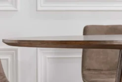 Runder Esstisch VALHALLA WOOD 140cm smoked Eichenholz Säulenfuß