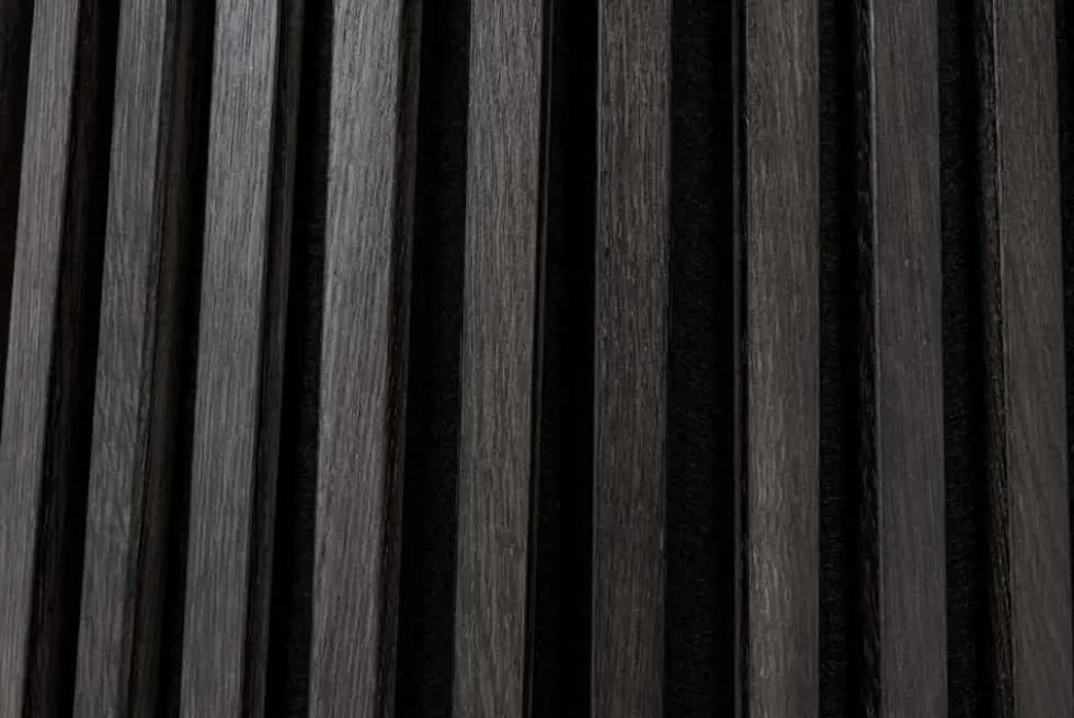 Runder Esstisch VALHALLA WOOD 120cm schwarz Eichenholz Säulenfuß