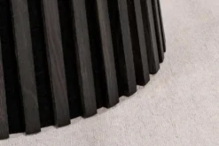 Runder Esstisch VALHALLA WOOD 120cm schwarz Eichenholz Säulenfuß
