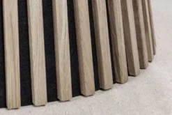 Runder Esstisch VALHALLA WOOD 140cm grau Eichenholz Säulenfuß