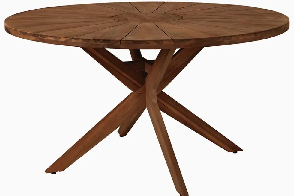 Runder Gartentisch KOPENHAGEN 140cm braun Akazienholz honey finish wetterfest