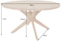 Runder Gartentisch KOPENHAGEN 140cm natur Akazie Massivholz In- und Outdoor wetterfest