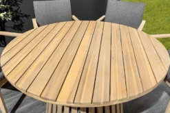 Runder Gartentisch KOPENHAGEN 120cm natur Akazie Massivholz In- und Outdoor wetterfest