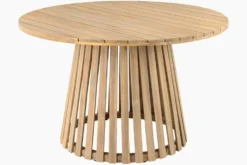Runder Gartentisch KOPENHAGEN 120cm natur Akazie Massivholz In- und Outdoor wetterfest