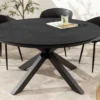 Runder In- und Outdoor Esstisch GALAXY 120cm anthrazit Keramik Aluminium Gartentisch