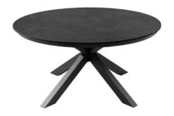 Runder In- und Outdoor Esstisch GALAXY 120cm anthrazit Keramik Aluminium Gartentisch