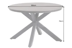 Runder In- und Outdoor Esstisch GALAXY 120cm anthrazit Keramik Aluminium Gartentisch