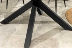 Runder In- und Outdoor Esstisch GALAXY 120cm anthrazit Keramik Aluminium Gartentisch
