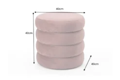 Runder Polsterhocker VOGUE 40cm rosa Samt mit Stauraum