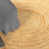 Runder Teppich PURE NATURE 120cm Jute handgewebt Flachgewebe