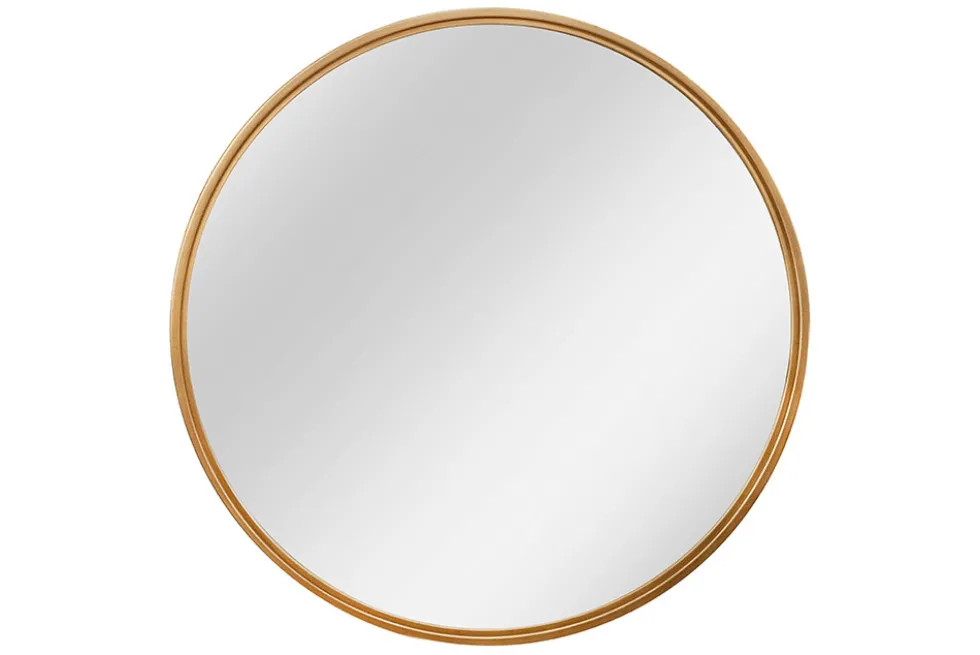 Runder Wandspiegel PORTRAIT 60cm gold Eisen handmade