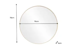 Runder Wandspiegel PORTRAIT 75cm gold mit Metallrahmen