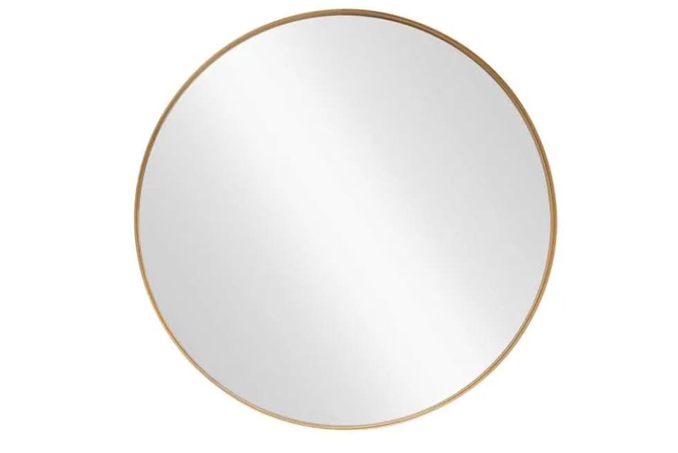 Runder Wandspiegel PORTRAIT 75cm gold mit Metallrahmen
