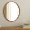Runder Wandspiegel PORTRAIT 70cm natur in Eichenholz-Design