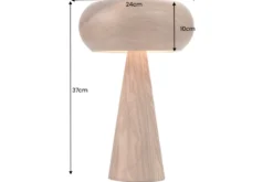 Runde Tischlampe ALVA 40cm natur Akazienholz Eisen Tischleuchte