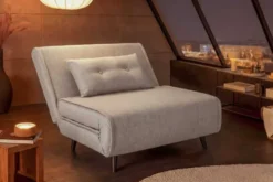 Schlafsessel SMART MULTIFUNCTION 100cm champagner beige Vogue Seiden Samtstoff