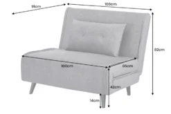 Schlafsessel SMART MULTIFUNCTION 100cm grau Vogue Seiden Samtstoff
