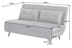Schlafsessel SMART MULTIFUNCTION 140cm grau Vogue Seiden Samtstoff