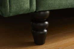 Schlafsofa MAISON BELLE AFFAIRE 220cm moosgrün Vogue Seiden Samtstoff 3-Sitzer