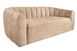 3-Sitzer Sofa BABYLON 200cm champagner beige Samt mit Ziersteppung