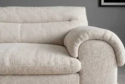 3-Sitzer Sofa SIXTH SENSE 210cm beige Bouclé-Strickstoff mit Nosagfederung und Daunenfedern