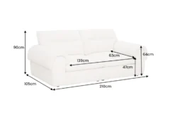 3-Sitzer Sofa SIXTH SENSE 210cm beige Bouclé-Strickstoff mit Nosagfederung und Daunenfedern