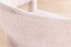 Skandinavischer Stuhl BOUTIQUE beige Strukturstoff brushed champagner gold Metall
