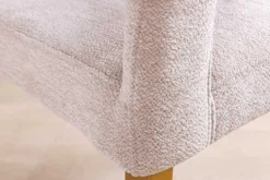 Skandinavischer Stuhl BOUTIQUE beige Strukturstoff brushed champagner gold Metall