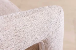 Skandinavischer Stuhl BOUTIQUE beige Strukturstoff brushed champagner gold Metall