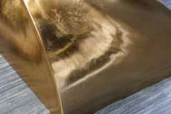 Skulpturaler Beistelltisch TWIST 45cm gold Aluminium handmade Sitzhocker Nachttisch