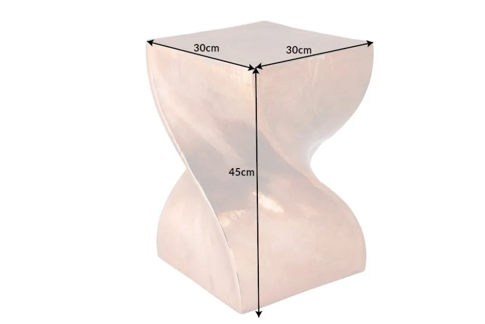 Skulpturaler Beistelltisch TWIST 45cm kupfer geflammt Metall handmade Nachttisch